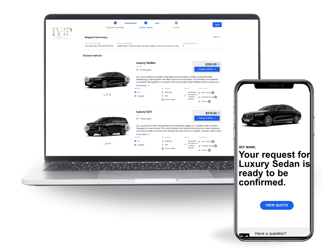 Book your Honolulu chauffeur online from any device